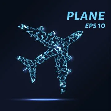 The plane consists of points, lines and triangles. The polygon shape in the.. Stock Illustration