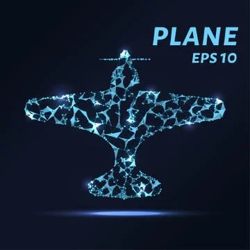 The plane consists of points, lines and triangles. The polygon shape in the.. Stock Illustration