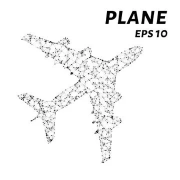 The plane consists of points, lines and triangles. The polygon shape in the.. Stock Illustration