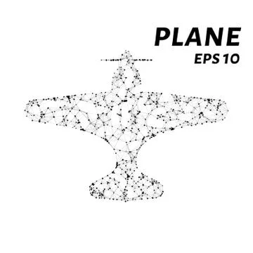 The plane consists of points, lines and triangles. The polygon shape in the.. Stock Illustration