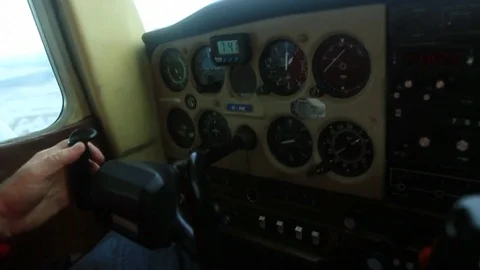 Plane controls and wheel Video stock 77053064