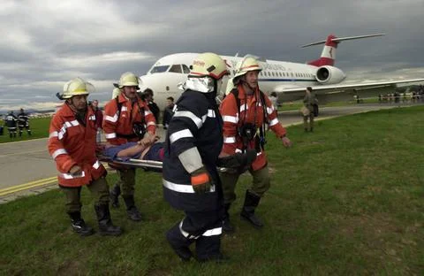  plane crash after technical or human error, accident in aviation plane cr... 写真素材