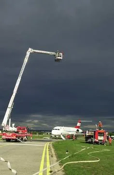  plane crash after technical or human error, accident in aviation plane cr... Stock Photos