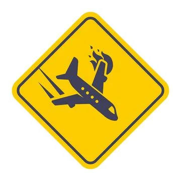 Plane crash due to a hot engine. Stock Illustration