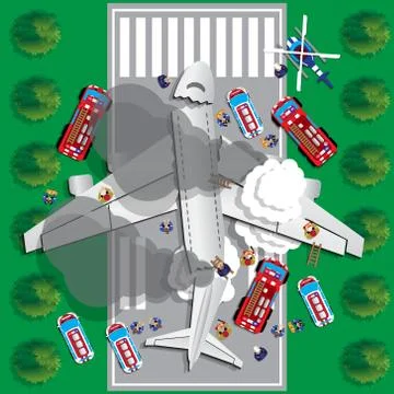 Plane crash. Stock Illustration