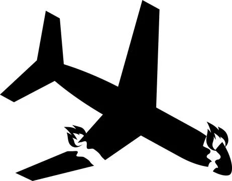 Plane crash sign. Stock Illustration
