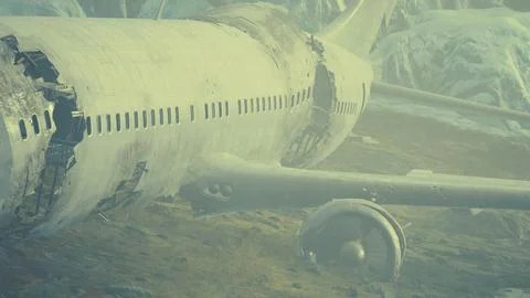 Plane crashed on a mountain Stock Illustration