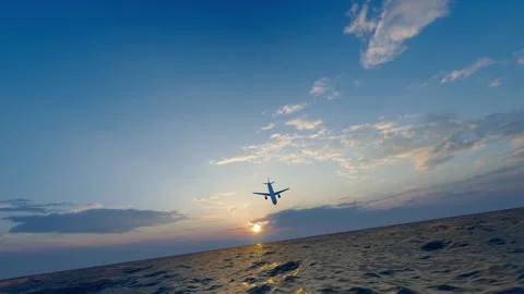 The plane crashed into the sea and splashed waves Stock Footage 182314215