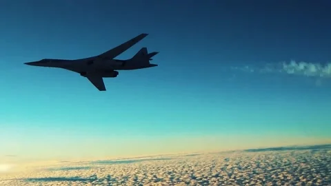 The plane creates a right bank Stock Footage 165055252