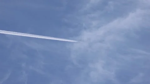 Plane Creating A Trail In The Sky Stock Footage 280731922