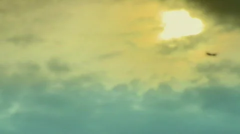 Plane crosses the vanilla sky Stock Footage 461810
