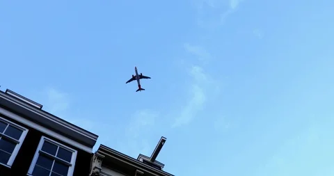 Plane Crossing Stock Footage 105650527