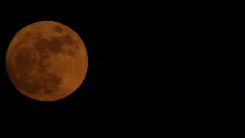Plane crossing full moon Stock Footage 3146680