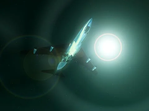 Plane In Dark Sky Stock Illustration