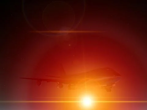 Plane In Dark Sky Illustrazione stock