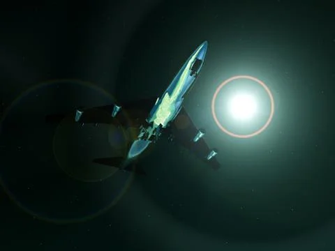 Plane In Dark Sky Stock Illustration