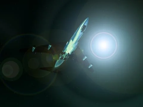 Plane In Dark Sky Stock Illustration