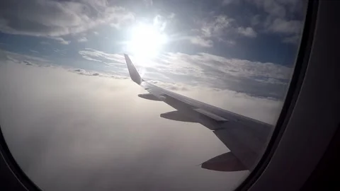 Plane descend into the cloud Stock Footage 279005483