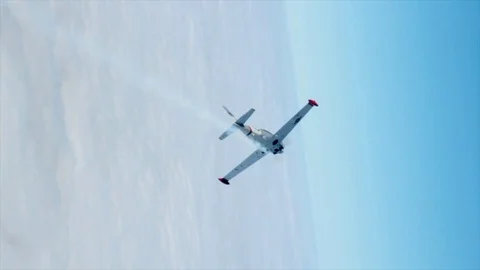 Plane Diving Towards Clouds Stock Footage 92440434