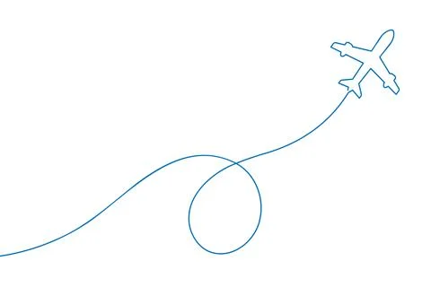 The plane draws a loop in the sky Stock Illustration