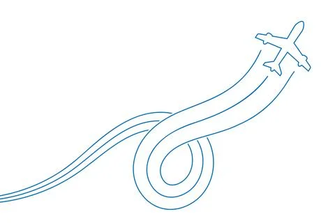 The plane draws a loop in the sky Stock Illustration