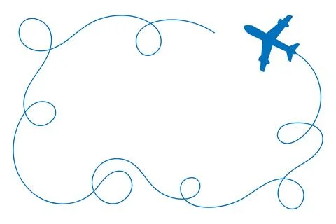 The plane draws a loop in the sky Stock Illustration