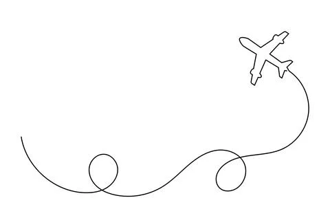 The plane draws a loop in the sky Stock Illustration