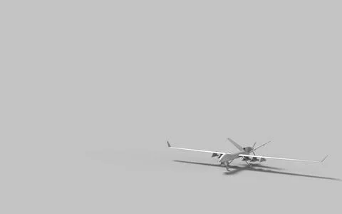 Plane drone with long wings and weapon with empty copy space ready to use adv Stock Illustration