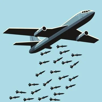 Plane Dropping Bombs Illustrazione stock