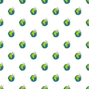 Plane on earth pattern seamless イラスト素材