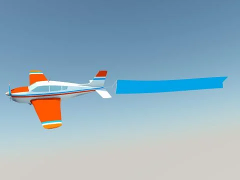 Plane with empty banner Stock Illustration