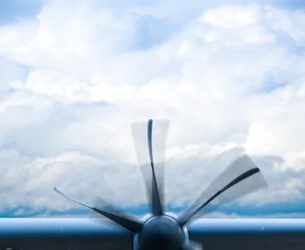 Plane engine with propeller Fotos Stock