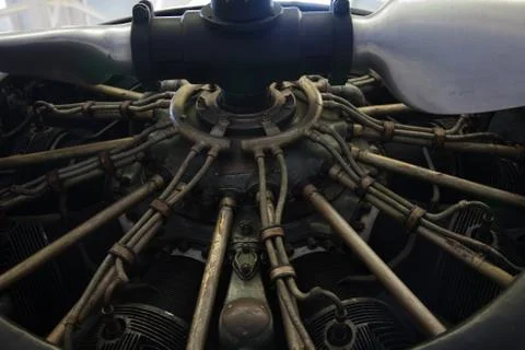 Plane engine view Stock Photos