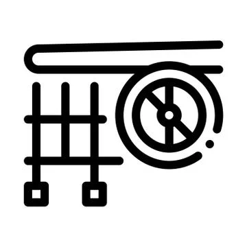Plane Engine Wing Icon Vector Outline Illustration Illustrazione stock