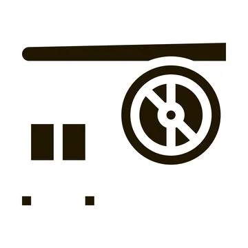 Plane Engine Wing Icon Vector Glyph Illustration Illustrazione stock