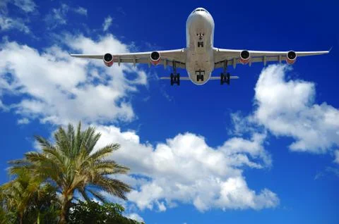 Plane at exotic destination Stock Photos