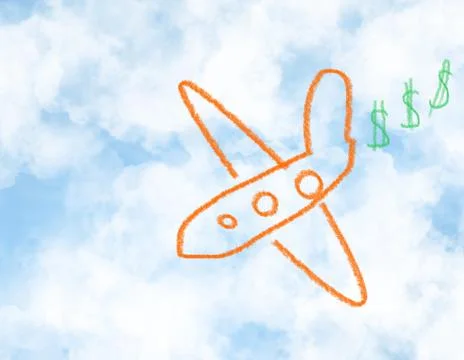 The plane falls down Stock Illustration