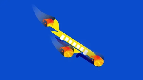 Plane on Fire Stock Footage 335626547