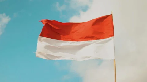 Plane flag bali slow motion Stock Footage 153328940