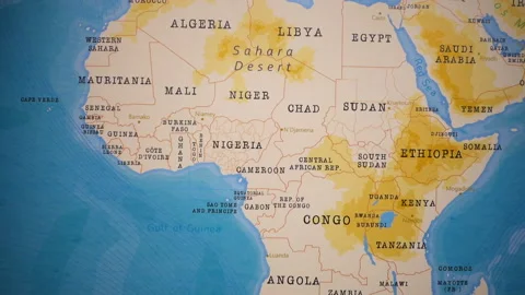 A plane with a flag of Benin crossing the map. Stock Footage 143980902