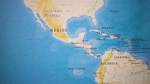 A plane with a flag of Guatemala crossing the map. Stock Footage 143981652