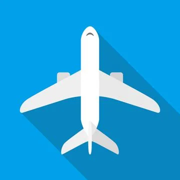 Plane flat design icon, vector illustration Stock Illustration