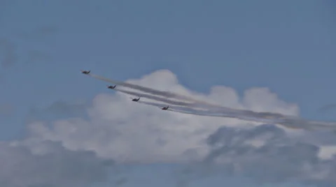 Plane fleet formation over HD 스톡 동영상 58636072