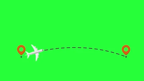 Plane flies along a trajectory close-up on a green screen. Chroma key Stock Footage 334051258