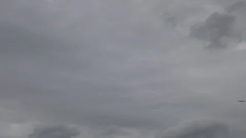 The plane flies in the clouds. Stock Footage 75714534