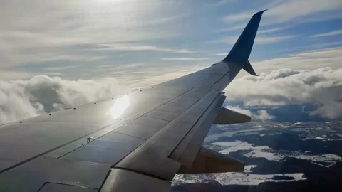 Plane flies into dense clouds Stock Footage 308309983