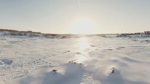 The plane flies highly in the sky. Tiny Little Planet 360 Stock Footage 71205798