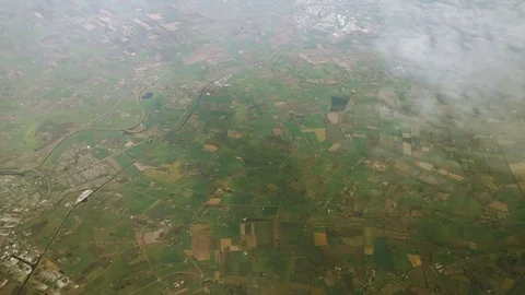 The plane flies over Germany. Video stock 74475386