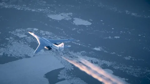 The plane flies over the ice Video stock 101823460