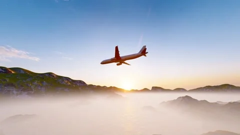 The plane flies over the mountains and mountains Stock Footage 288173173